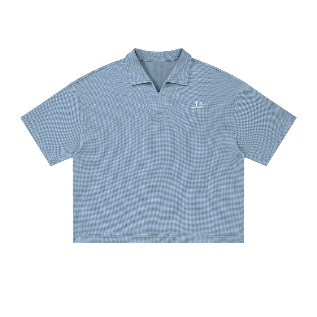 Vintage Wash Waffle Boxy Polo Shirt Sommerkollektion