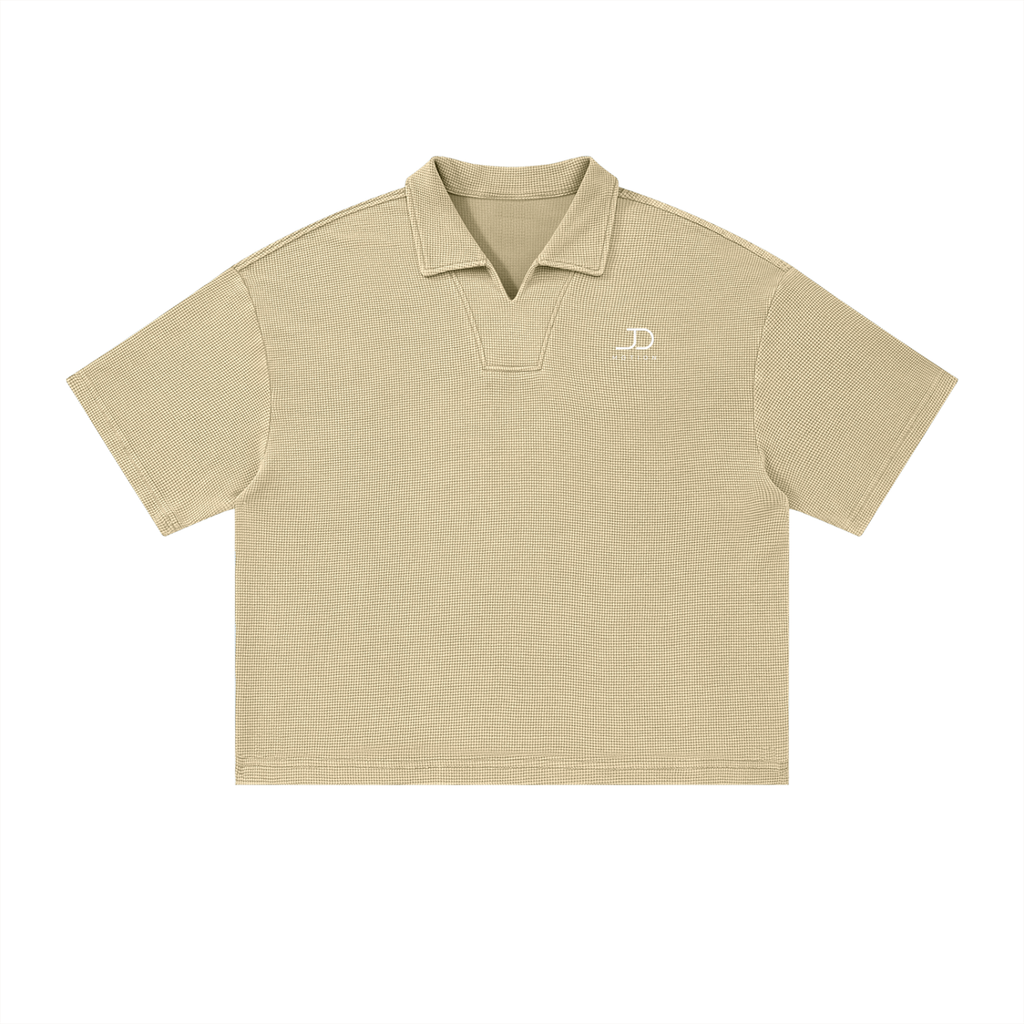 Vintage Wash Waffle Boxy Polo Shirt Sommerkollektion