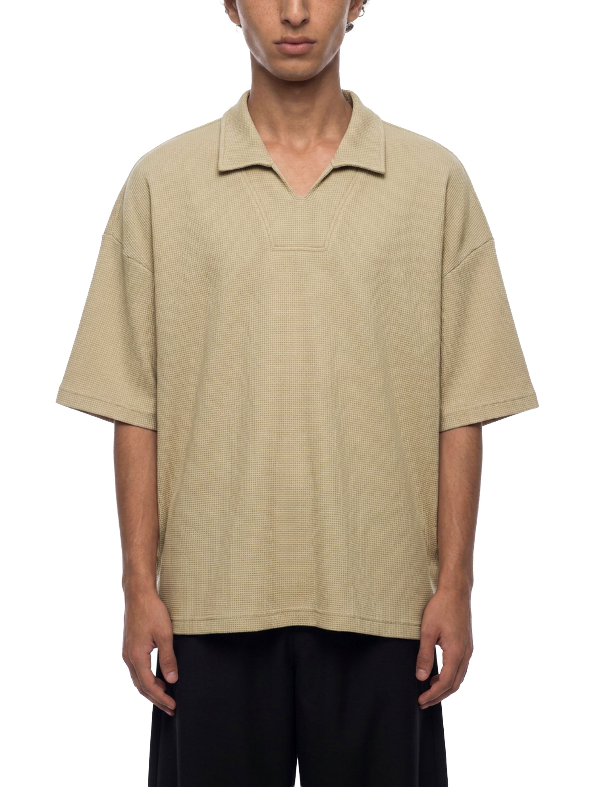 Vintage Wash Waffle Boxy Polo Shirt Sommerkollektion