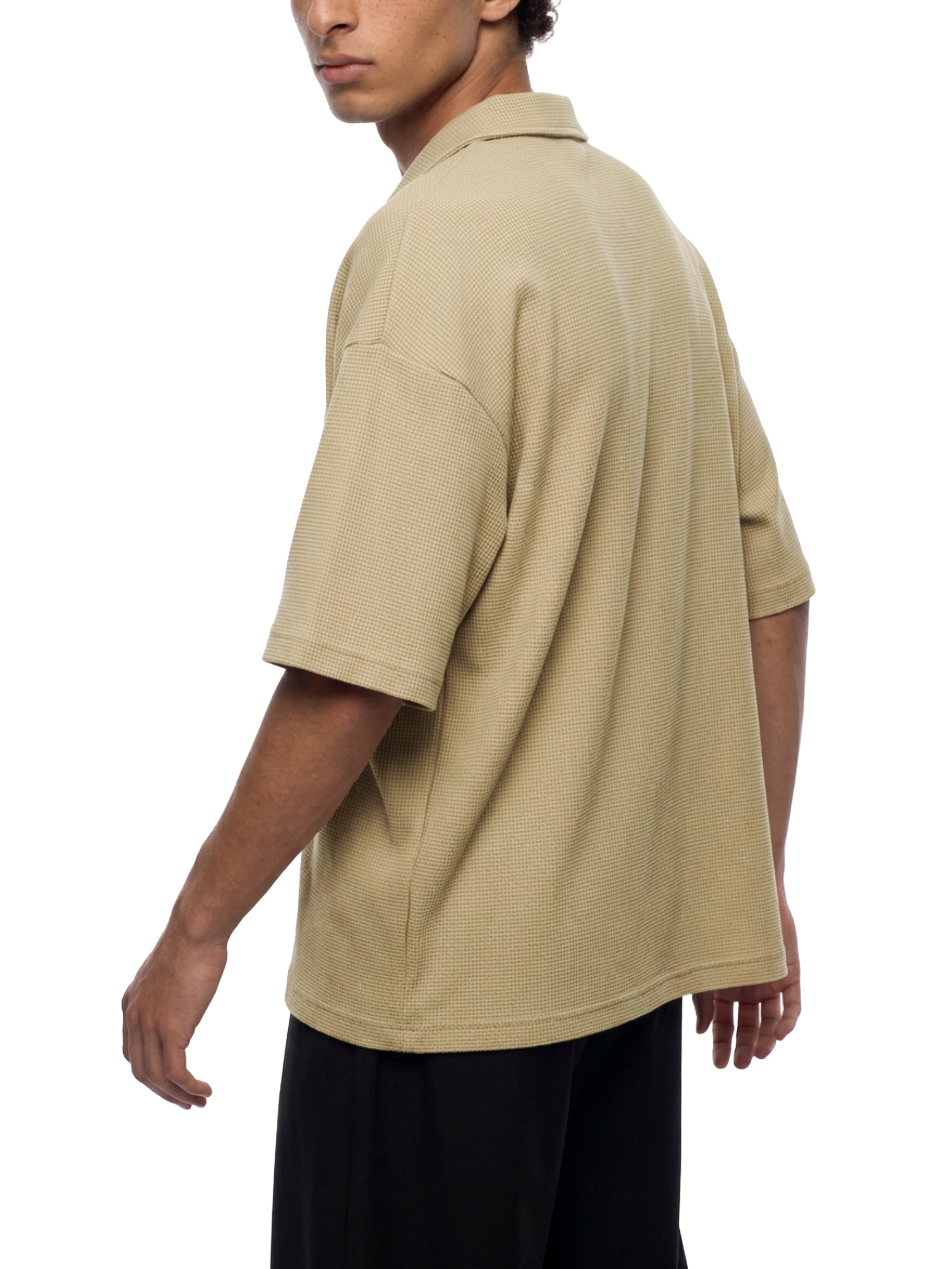 Vintage Wash Waffle Boxy Polo Shirt Sommerkollektion